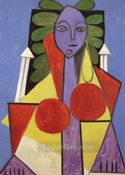  1946 pintura art%c3%adstica - Mujer en un sillón Françoise Gilot 1946 Cubismo